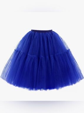 Amazon Royal Blue Layered Tulle A-Line Skirt